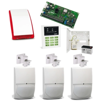 SYSTEM ALARMOWY SATEL CA-5 KPL + 3x SWAN QUAD